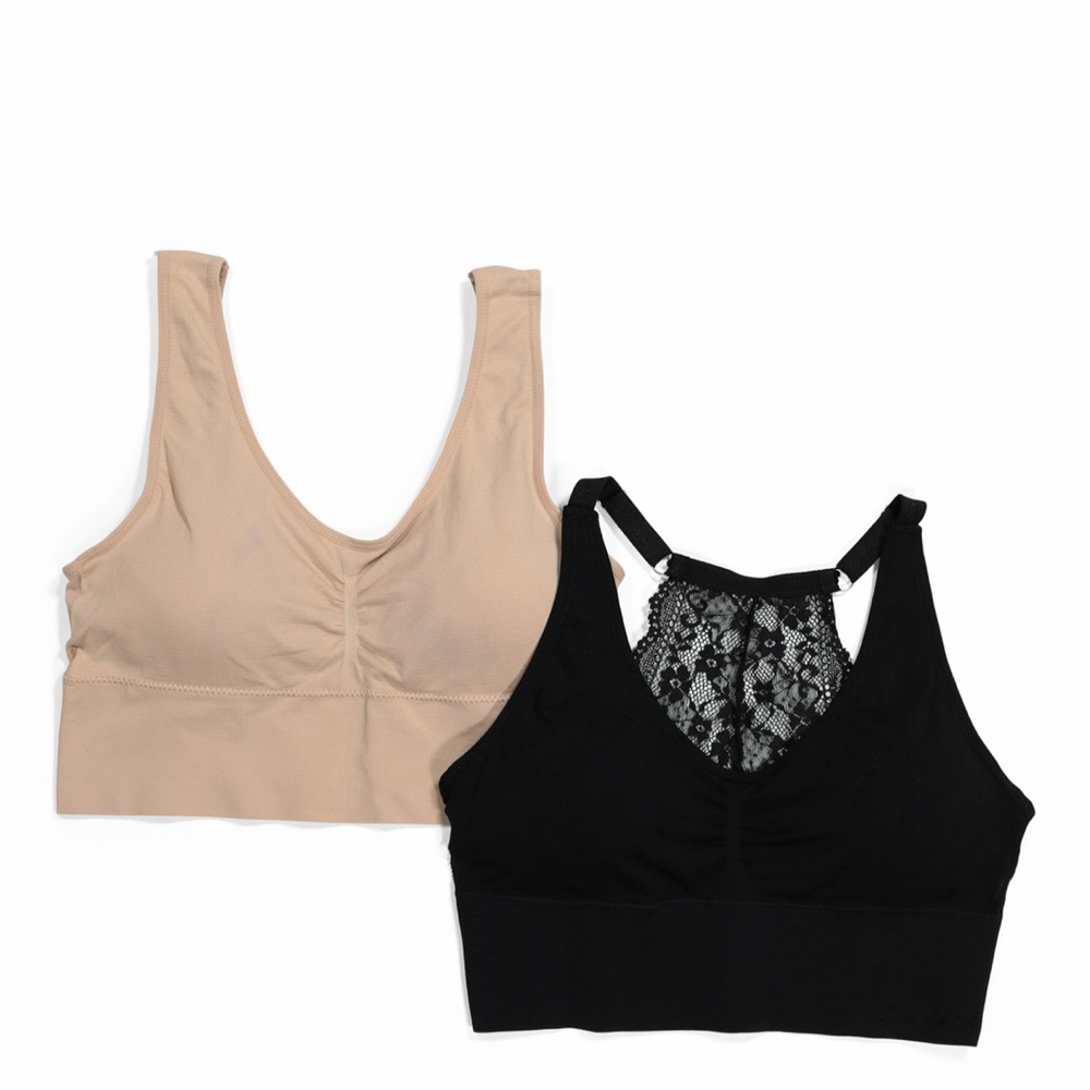 Gloria Vanderbilt Comfort Bras NEW 2X Black Nude